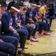 The entire Indiana Fever team kneels during the national anthem prior to their Sept. 21, 2016, game against the Phoenix Mercury.
@MarissaC_25 via Twitter